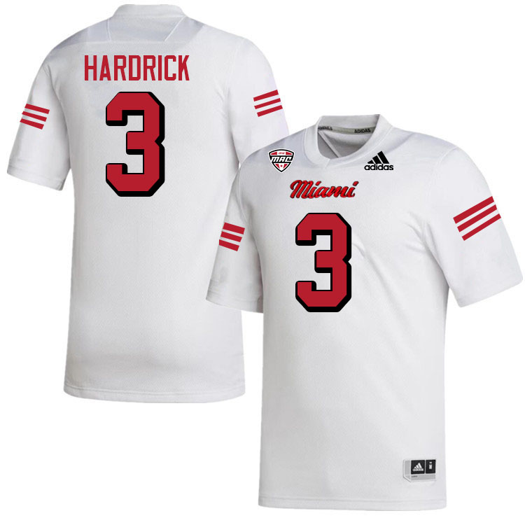 Miami University Redhawks #3 William Hardrick College Football Jerseys Stitched-White